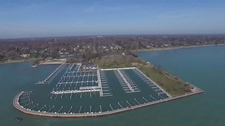 Drone footage of Lakeshore Rd Grosse Pointe, MI