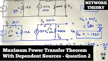 Maximum Power Transfer Theorem |With Dependent Sources |Question 2 |Network Theorems |Network Theory
