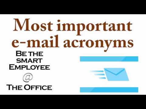 Important e mail Acronyms and Abbreviations