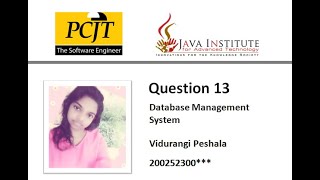 Database Management System | Question 13 | 1 st year