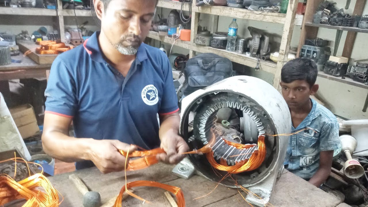 48 Slot 10 HP 1440 rpm motor coil winding /3 Phase Motor Rewinding /Connection and Diagram /Bangla