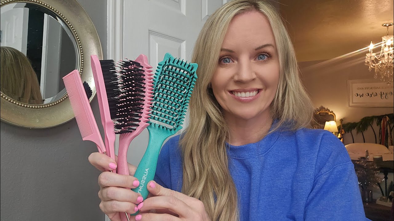 Detangling Hair Brush w/ Boar Bristles, 3 Styling Tools
