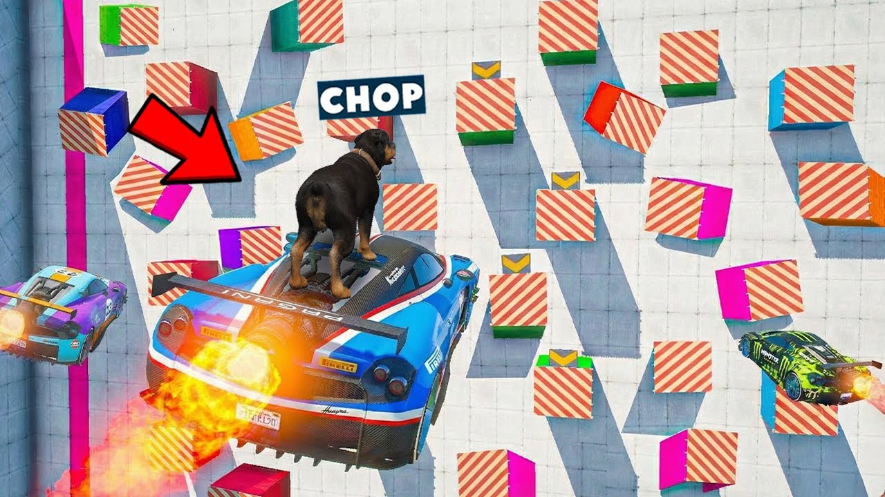 GTA 5 CHOP AND FROSTY BOOST CARS ON TOP OF MYSTERY BOX