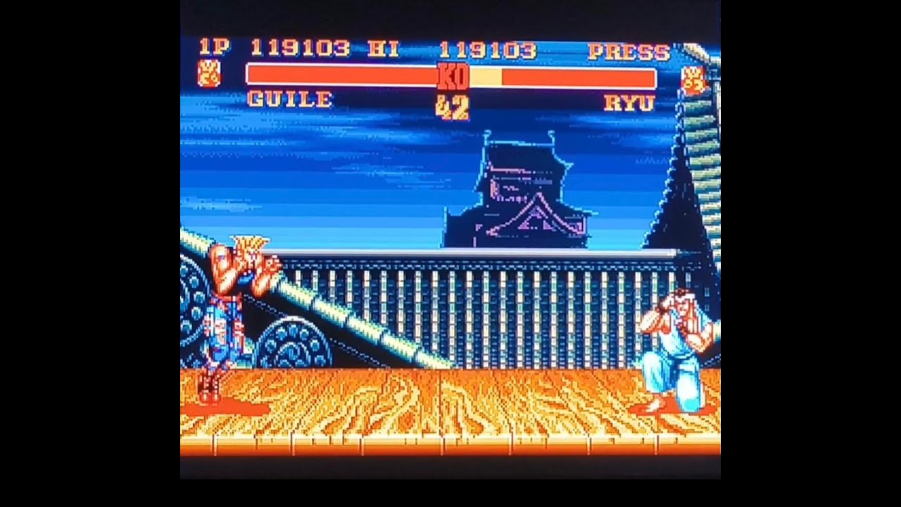 Street Fighter 2 Turbo SNES: GUILE vs. RYU    epic round!!