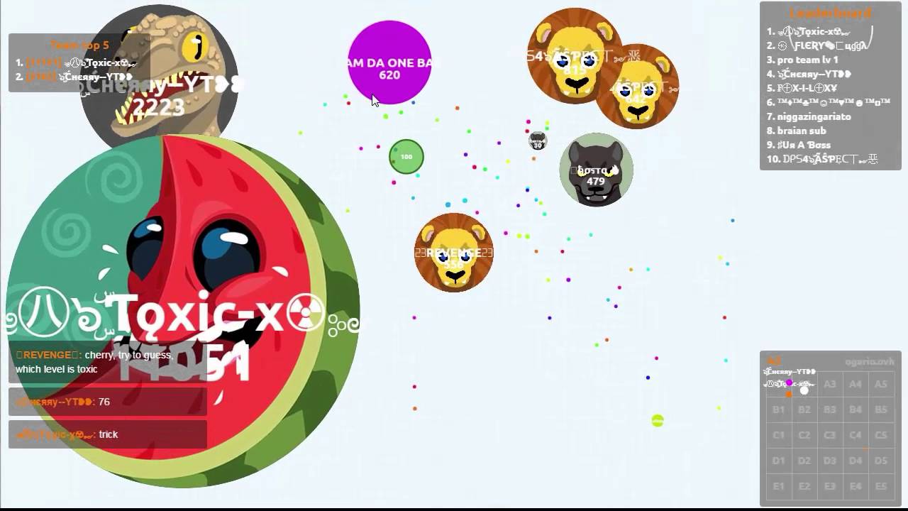 Pro splitrunning + pro baiting + big tricksplit - takeover in agar.io