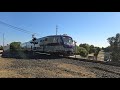 ACE Train 08 at Clarke Drive Fremont, CA with ACEX #3310 Cab Car, #3112 SC-44, and #3102 F40PH-3C