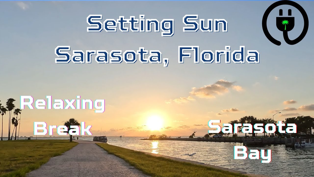 Setting Sun over the Bay Sarasota Florida Ride on an electric