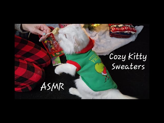 Cozy Kitty Sweaters (purring,brushing,fabric)(Christmas Special)(ASMR)