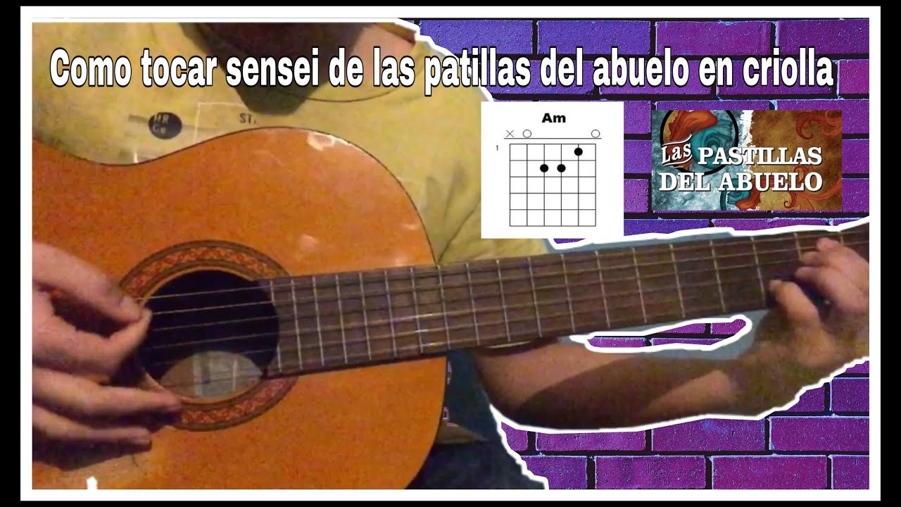 Como tocar sensei de la pastilla del abuelo en acústica fácil!!