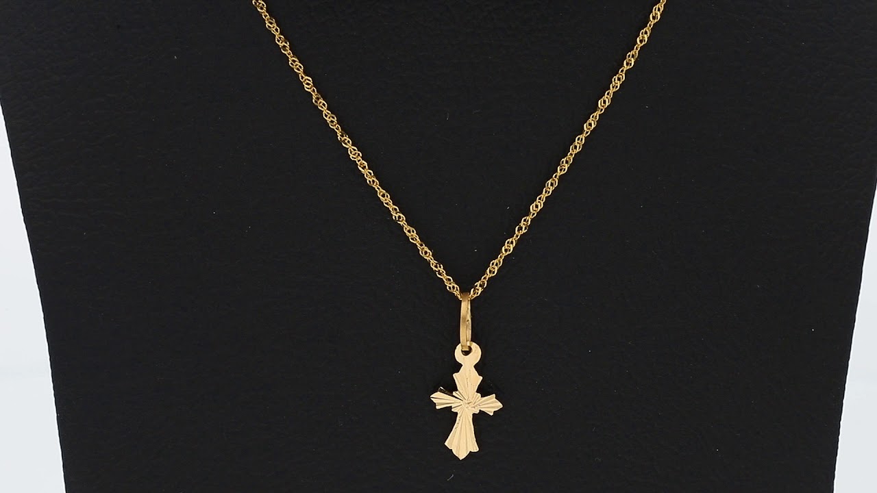 Gold Necklace (Chain with Cross Pendant) 22KT - YouTube