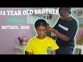 12 Year Old Brother Does My Natural Hair ||| Tisha Caroline ft. Davi