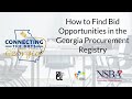How to find bid opportunities in the georgia procurement registry