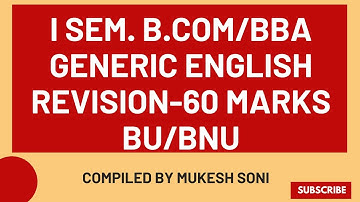 1st -BCOM /BBA - GENERIC ENGLISH-EXAM REVISION-BU/BNU
