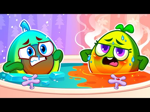 Avocado Baby Take a Bath 🛁🧼 Hot vs Cold 🤩 || Best Kids Cartoon by Meet Penny 🥑💖