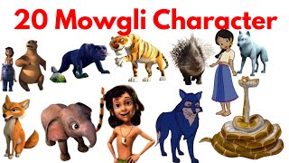 Mowgli Cartoon Characters Names in Hindi  |20 Jungle Book Characters English to Hindi |Kids Learning