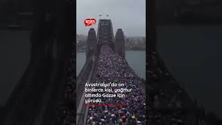 Avustralya’da On Binlerce Kişi, Yağmur Altında Gazze Için Yürüdü.