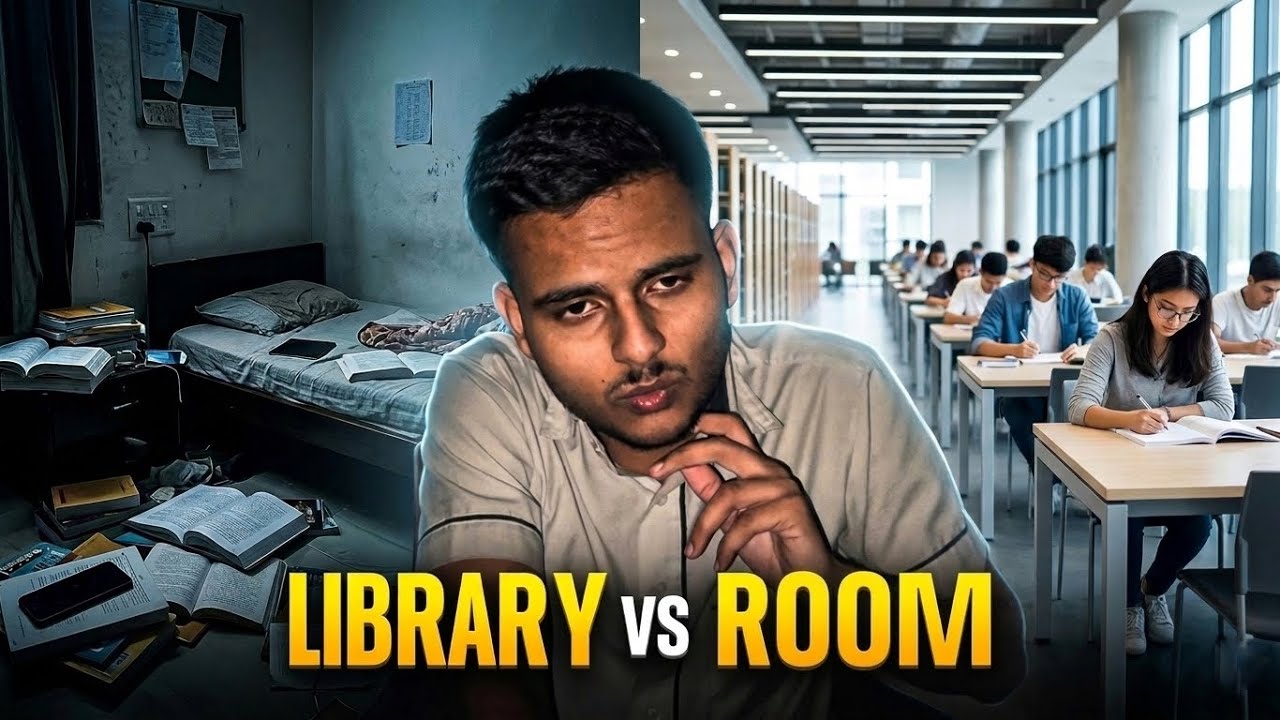 Library vs Room | Where should you study 🎯
