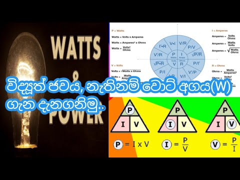 විද්‍යූත් ජවය, නැතිනම් වොට් අගය(W) ගැන දැනගනිමු..