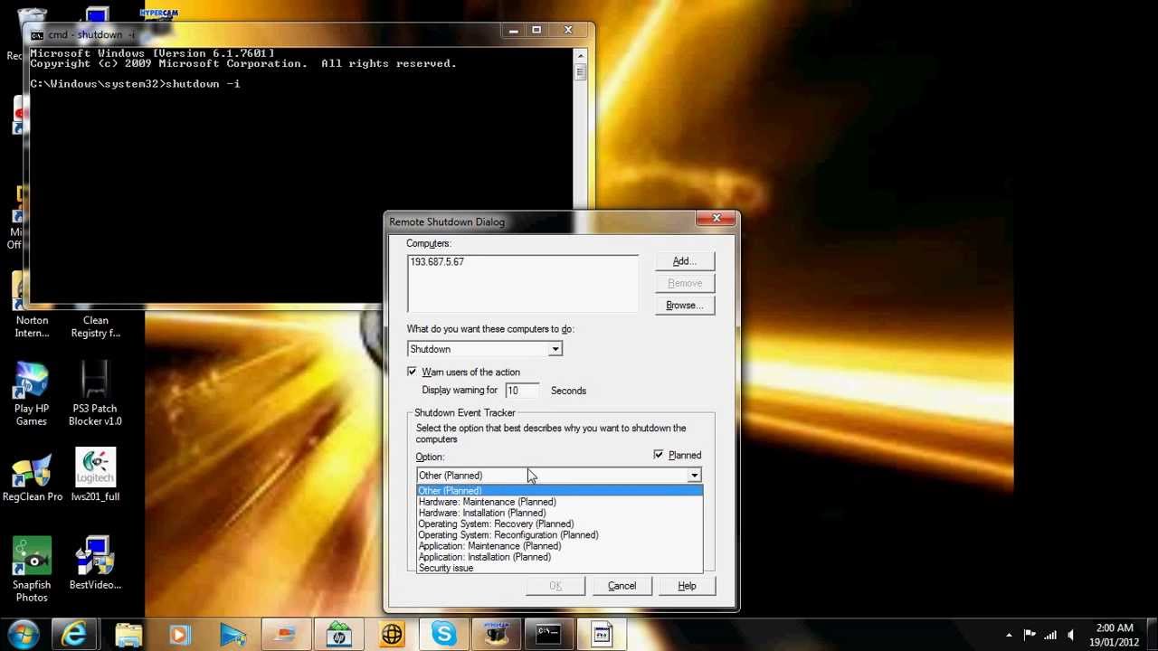 how to shutdown someones computer using cmd!! - YouTube