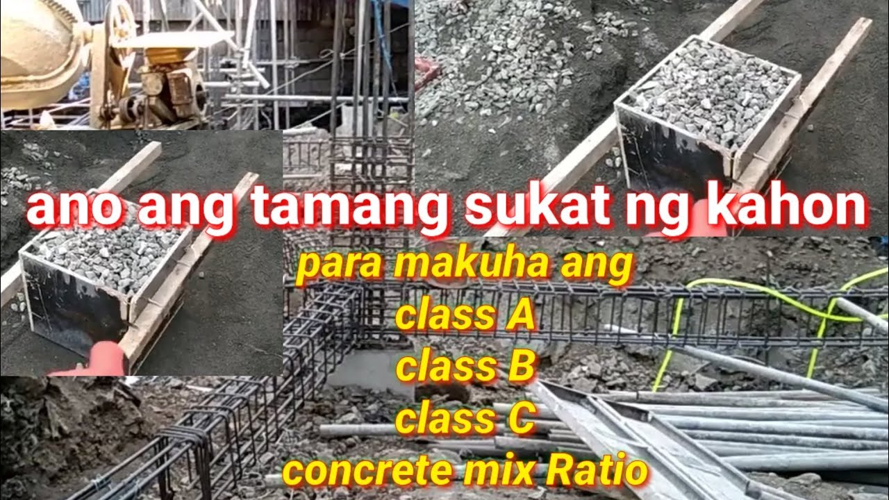 Concrete mix Ratio ano Ang tamang sukat Ng kahon para makuha Ang class A clash B at clash C