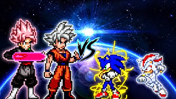 Goku DBS V3.5 OP & Goku Black SSR DBFZ V2 OP VS Sonic Chaos OP & Shadow OP in Jump Force Mugen