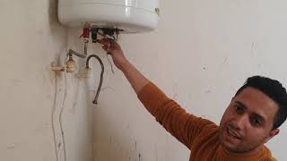 Installing electric junkers water heater   تركيب سخان الماء الكهربائي junkers