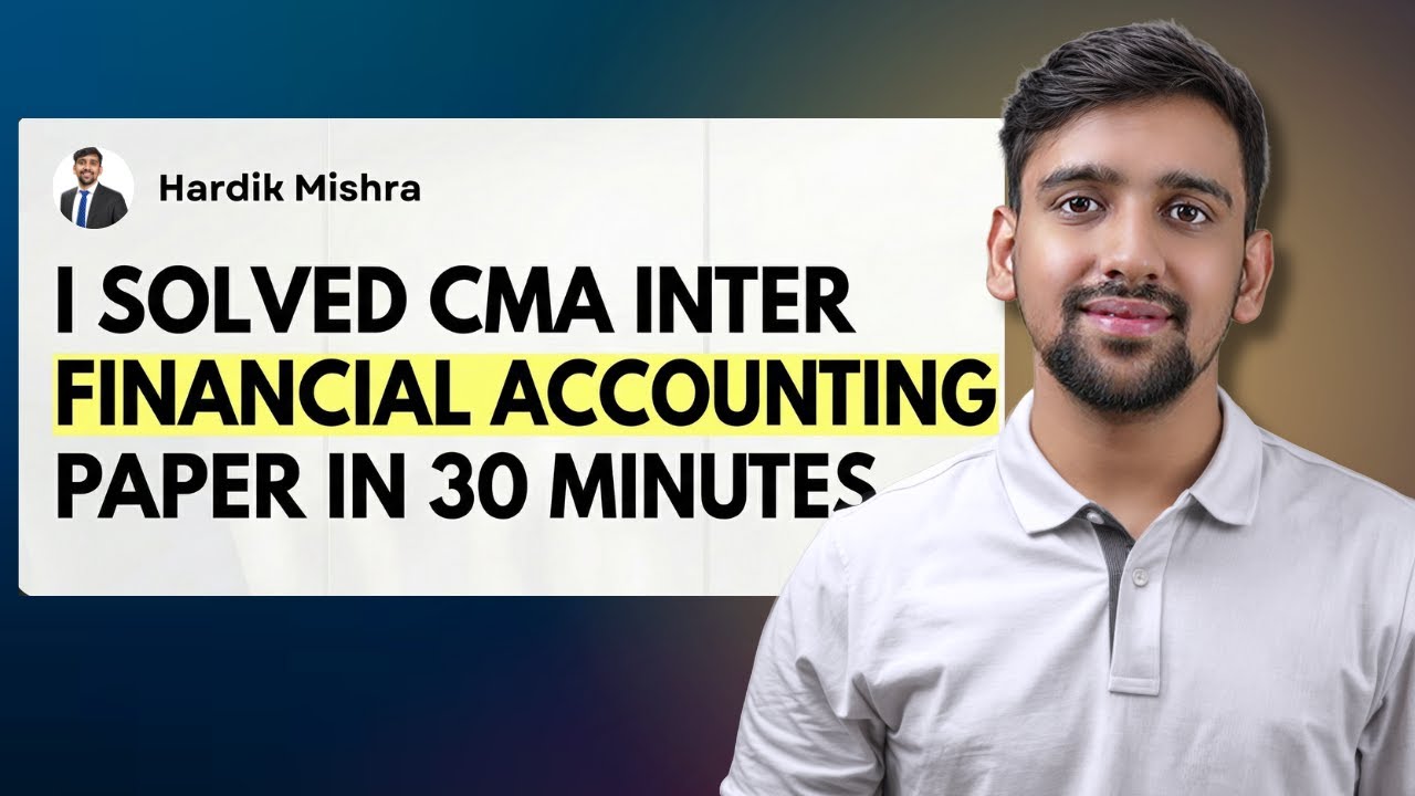 CMA Inter December 2025 Financial Accounting paper solution - YouTube