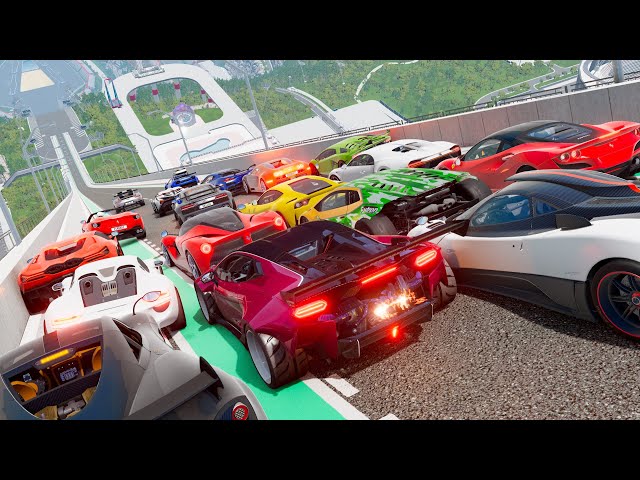 Big Ramp Supercar Jumps #2 - BeamNG Drive Crashes