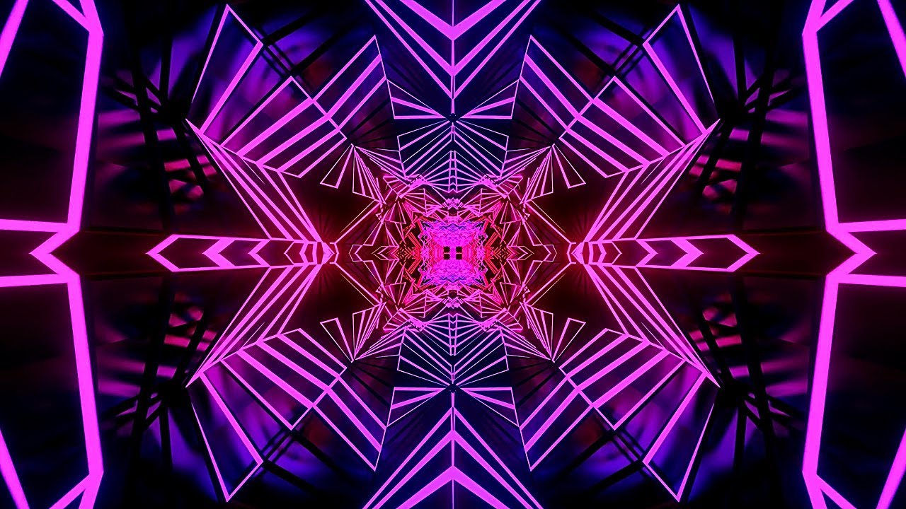 Abstract Background Video 4k VJ LOOP NEON Metallic Tunnel Pink Purple ...