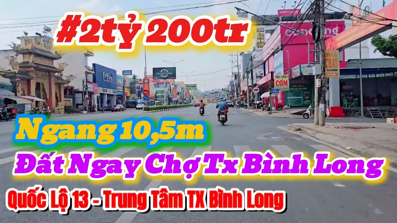 (52) 2ty2 | Thanh Lý Ngân Hàng, Đất Ngay Chợ tx Bình Long, Ngang 10,5m LH 0867251968 