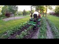 Compact Tractor Hilling Potatoes Finally