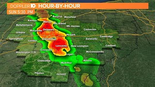 2 waves of severe storms headed to central Ohio bringing threat of damaging winds, flooding