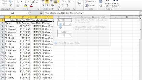 Excel 2010 Merge Cells or Split Merged Cells