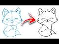 COMO DESENHAR uma RAPOSA KAWAII! 🦊✨ (Passo a Passo FÁCIL: Do Esboço à Arte Final)