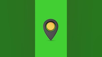 3d Black Yellow Location Icon on Green Screen Background