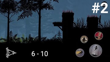 Ninja Arashi 2 - Gameplay Walkthrough Part 2 levels 6-10 | without dying