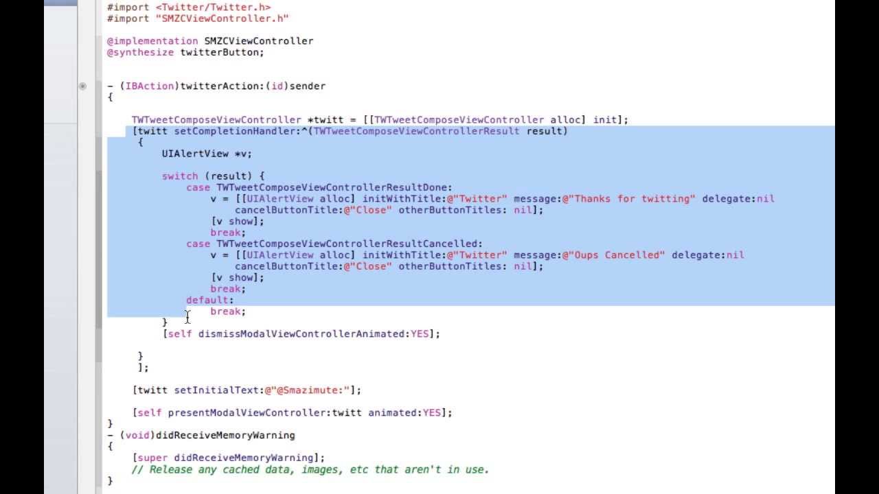 HOW TO : Xcode OS 5 Twitter #3 - YouTube