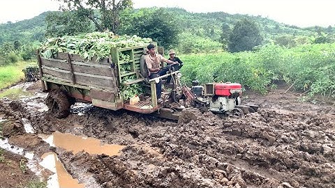 Xe công nông 2 cầu chở chuối qua lầy cực khó khăn và cái kết cuộc sống của KIU 81