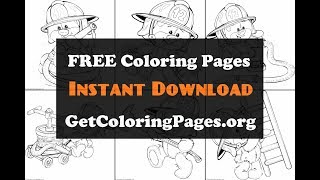 Teddy bear firefighter coloring sheet