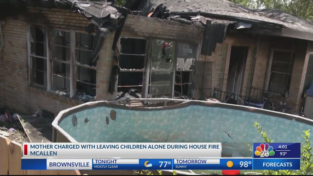 Mother charged with leaving children alone during house fire - YouTube