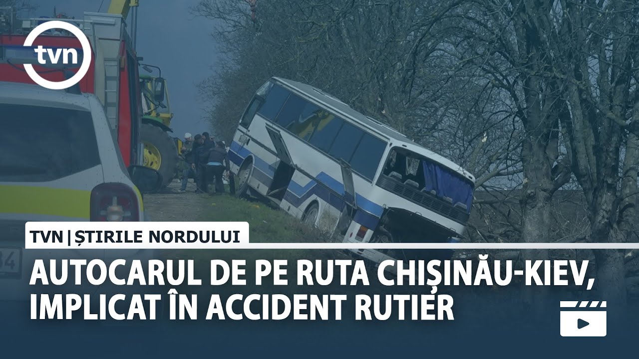 AUTOCARUL DE PE RUTA CHIȘINĂU-KIEV, IMPLICAT ÎN ACCIDENT RUTIER