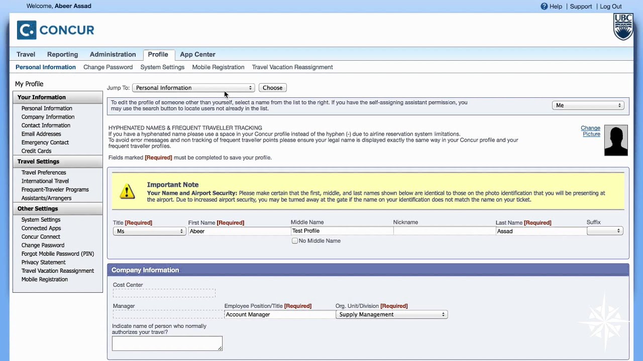 add travel delegate in concur