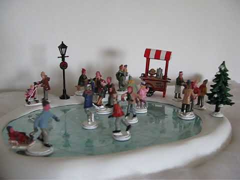 Lemax Village Skating Pond With Sound Youtube