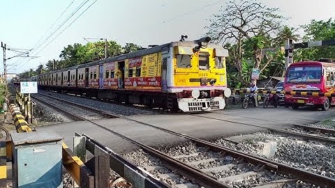 Honking Colourful Speedy Howrah-Katwa EMU Local Train Skip Between Railgate Fast | Eastern Railways