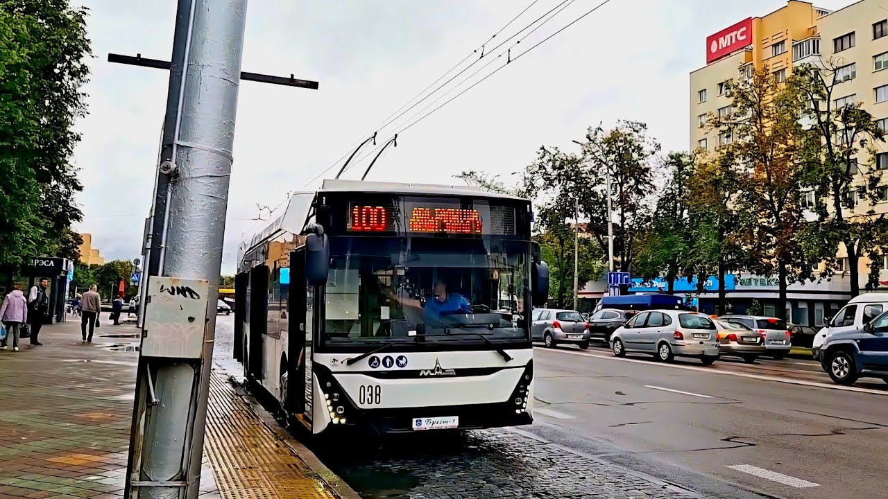 💌Маршрут №100!💌 Поездка на троллейбусе МАЗ 303Т20. Маршрут №100 [038]