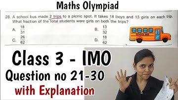 IMO Class 3 Question Paper| Math Olympiad Sample Papers 2022-23 | SOF IMO sample papers| Grade 3 IMO