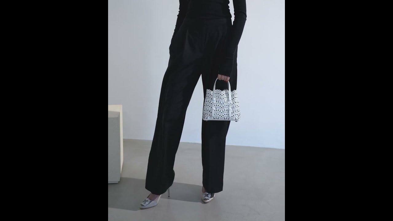 Alaïa | Mina 20 vienne vague white leather tote bag | Savannahs