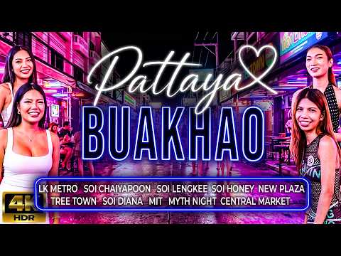 Pattaya Walking Tour | Soi Honey, Buakhao, Tree Town & Chaiyapoon | 4K HDR POV