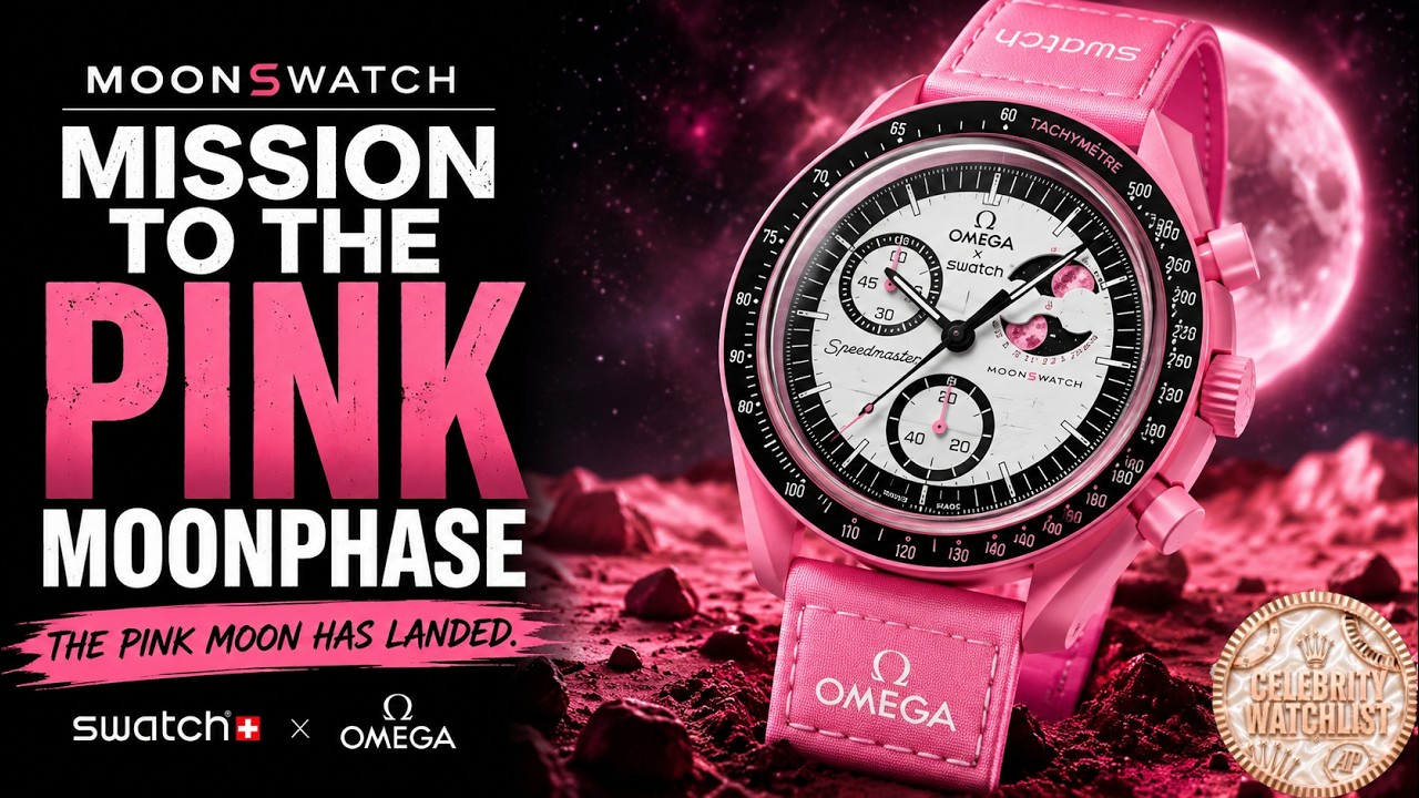 Omega × Swatch Mission to the Pink Moonphase - YouTube