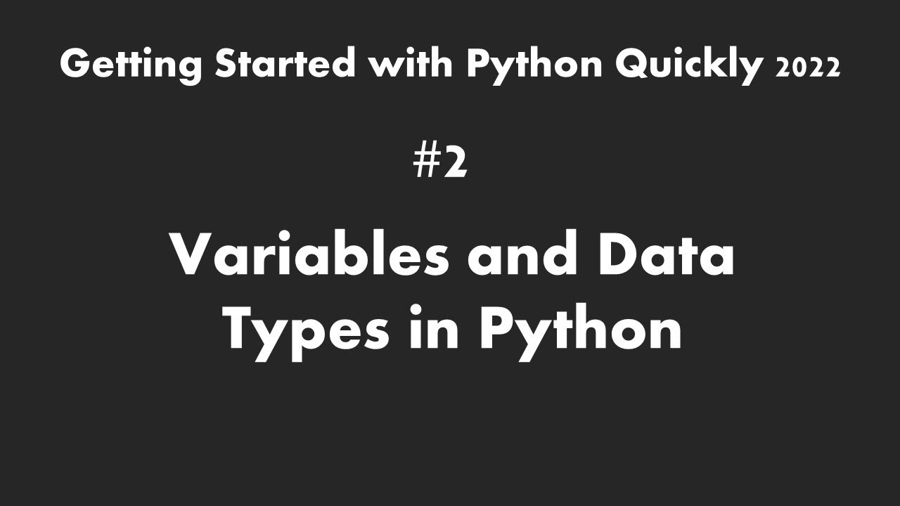 Variables and Data Types in Python - YouTube